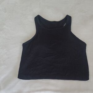 Lululemon Athletica Black Fitted Crop Tank Top